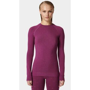 SWEATY BETTY Modal Dot Jacquard Base Layer Top in Amaranth Pink - Size S